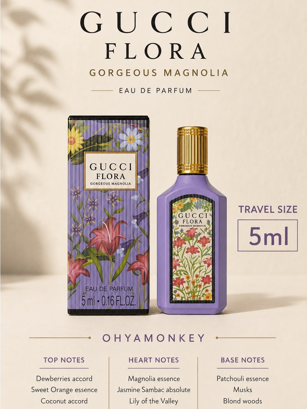 Gucci Flora Gorgeous Magnolia EDP 5ml Travel Size
